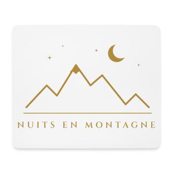 Nächte in den Bergen – Gipfel unter dem Mond - Mousepad (Querformat) - Weiß - Vorne