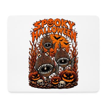 Spukige_Unterwasser-Halloween-Gruselwelt-Kürbis - Mousepad (Querformat) - Weiß - Vorne