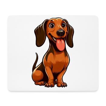 Süßer Dackel Cartoon Hund Lustig Welpe Design - Mousepad (Querformat) - Weiß - Vorne