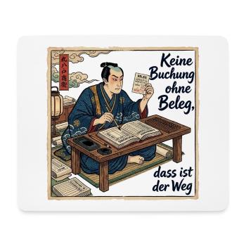 Keine_Buchung_ohne_Beleg_-_Ukiyo-e - Mousepad (Querformat) - Weiß - Vorne