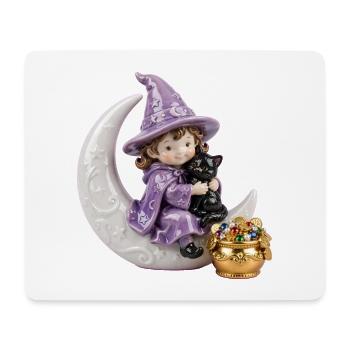 Mondbeschienener Hexen- und Katzenzauber - Mousepad (Querformat) - Weiß - Vorne