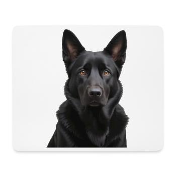 Schwarzer Schäferhund Portrait - Mousepad (Querformat) - Weiß - Vorne