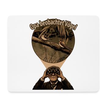 Opa beobachtet Vögel Vintage - Mousepad (Querformat) - Weiß - Vorne