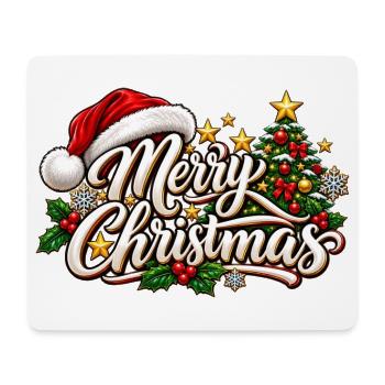 Frohe Weihnachten Ornament-Schrift - Mousepad (Querformat) - Weiß - Vorne
