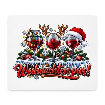 Weihnachtswein Pur - Mousepad (Querformat) - Weiß - Vorne