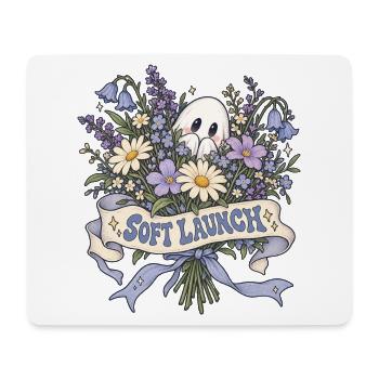 Soft Launch Blumenstrauß mit Geist - Mousepad (Querformat) - Weiß - Vorne