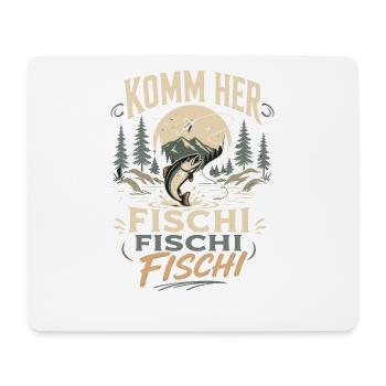 Komm her Fischi Fischi Angler - Mousepad (Querformat) - Weiß - Vorne
