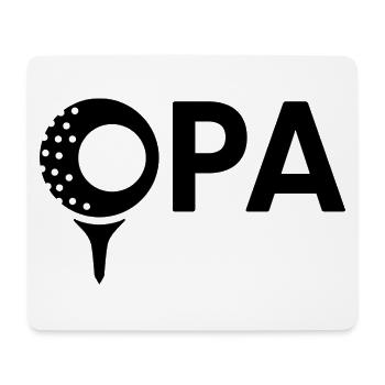 Opa mit Golfball – Schwarz - Mousepad (Querformat) - Weiß - Vorne