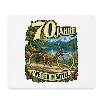 70 Jahre Weiter im Sattel - Mousepad (Querformat) - Weiß - Vorne
