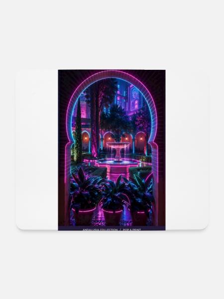 Neon-Innenhof Andalusien - Mousepad (Querformat) - Weiß