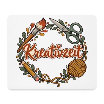 Kreativzeit personalisierbar für Kreativgruppen - Mousepad (Querformat) - Weiß - Vorne