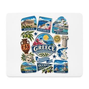 Griechenland Reisesticker - Mousepad (Querformat) - Weiß - Vorne