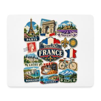 Frankreich Reisesticker - Mousepad (Querformat) - Weiß - Vorne