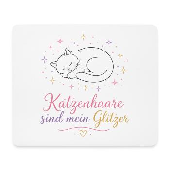 Katzenhaar Glitzer-Statement - Mousepad (Querformat) - Weiß - Vorne