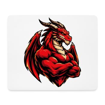 Feuerdrache Kraftbild - Mousepad (Querformat) - Weiß - Vorne