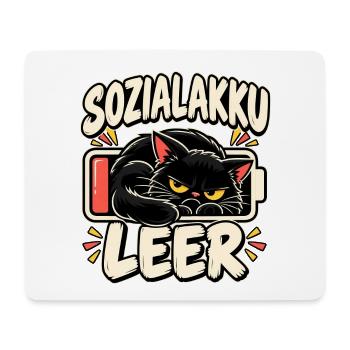 Sozialakku leer Katze - Mousepad (Querformat) - Weiß - Vorne