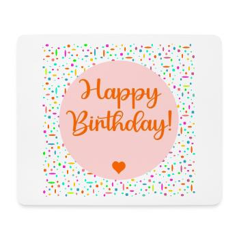 Herzlichen Glückwunsch zum Geburtstag, Herz - Mousepad (Querformat) - Weiß - Vorne