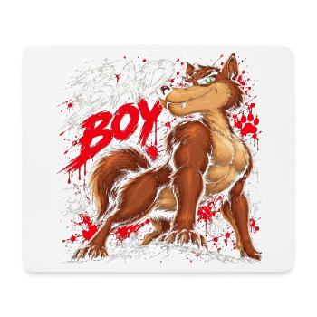 Bad Boy Wolf - Mousepad (Querformat) - Weiß - Vorne