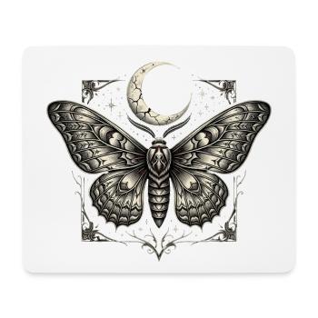 Gotische Motte und Mond – Dunkle himmlische Kunst - Mousepad (Querformat) - Weiß - Vorne