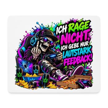 Ich rage nicht – Gaming Skelett Meme - Mousepad (Querformat) - Weiß - Vorne