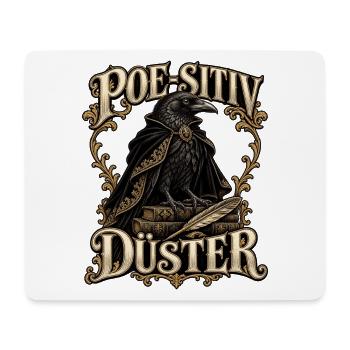 Poe sitiv düster Rabe - Mousepad (Querformat) - Weiß - Vorne