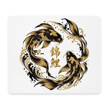 Koi Schwarz Gold - Mousepad (Querformat) - Weiß - Vorne