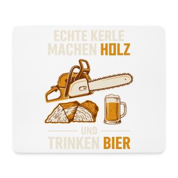 Echte Kerle: Holz, Hobel & Bier - Mousepad (Querformat) - Weiß - Vorne
