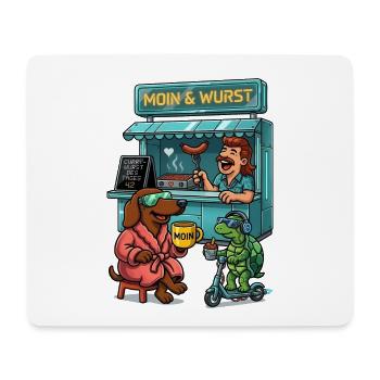 Dackel Imbiss Futuristisch - Mousepad (Querformat) - Weiß - Vorne
