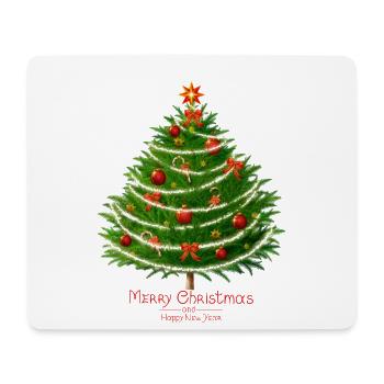 Weihnachtsbaum mit Kugeln. - Mousepad (Querformat) - Weiß - Vorne