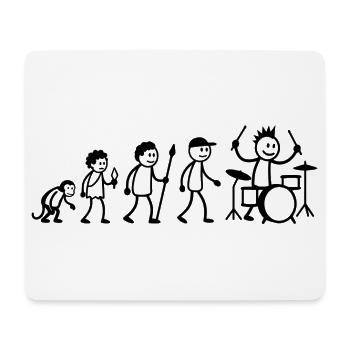  Evolution Drummer Strichmänchen Schlagzeug - Mousepad (Querformat) - Weiß - Vorne