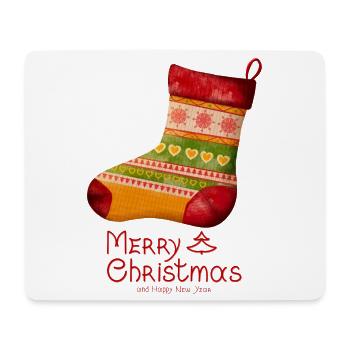 Frohe Weihnachten Strickstrümpf - Mousepad (Querformat) - Weiß - Vorne