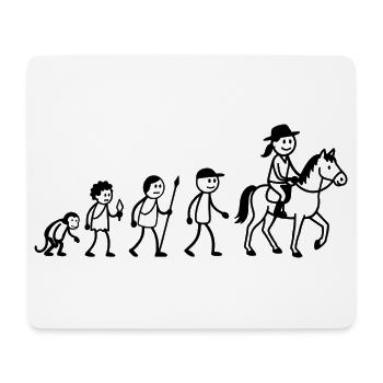  Reitsport Reiter Evolution Pferde Mädchen reiten - Mousepad (Querformat) - Weiß - Vorne