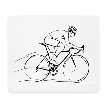 Rennrad Silhouette – Radsport & Straßenrennen - Mousepad (Querformat) - Weiß - Vorne