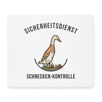 Laufente Sicherheitsdienst – Schnecken-Kontrolle - Mousepad (Querformat) - Weiß - Vorne