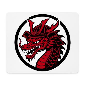 Samurai-Drache – Traditioneller japanischer Krieger - Mousepad (Querformat) - Weiß - Vorne