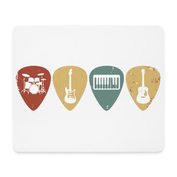 Retro Music Guitar Picks Vintage-Musiker-T-Shirt - Mousepad (Querformat) - Weiß - Vorne