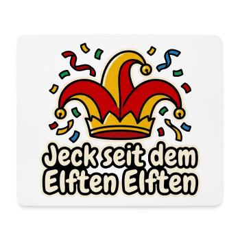 Jeck seit dem Elften Elften Narrenkappe Karneval - Mousepad (Querformat) - Weiß - Vorne