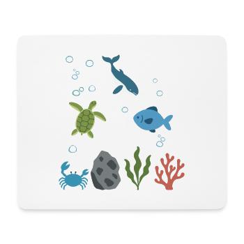 Wal Unterwasser Kinder Meeresschildkröte - Mousepad (Querformat) - Weiß - Vorne
