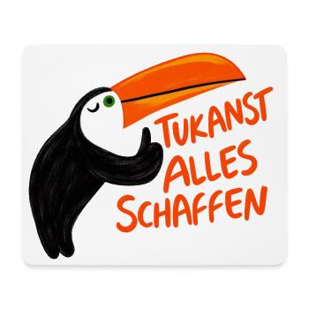 Tukanst alles schaffen – Lustiger Tukan Motiv - Mousepad (Querformat) - Weiß - Vorne