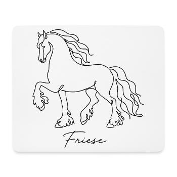 Friese Pferd Line Art Minimalistisch Elegant - Mousepad (Querformat) - Weiß - Vorne