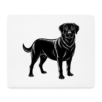 Schwarzer Labrador Retriever - Mousepad (Querformat) - Weiß - Vorne