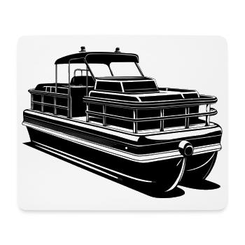 Pontonboot - Mousepad (Querformat) - Weiß - Vorne