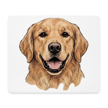 Goldener Retriever Porträt Illustration - Mousepad (Querformat) - Weiß - Vorne