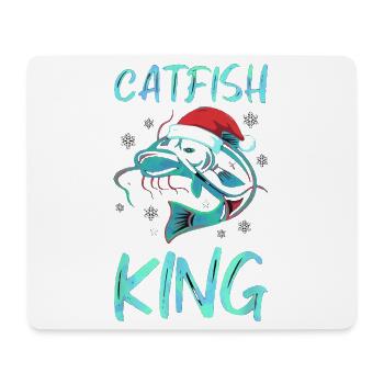 Catfish King Wels Angeln Angler Weihnachten - Mousepad (Querformat) - Weiß - Vorne