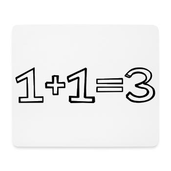 1+1=3 Rechnung handgezeichnet - Mousepad (Querformat) - Weiß - Vorne