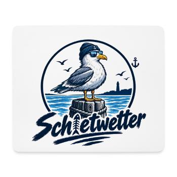 Fischkopp Schietwetter. Wat mutt, dat mutt. - Mousepad (Querformat) - Weiß - Vorne