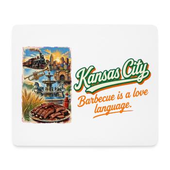 Kansas City Retro Vintage BBQ Jazz Fountains - Mousepad (Querformat) - Weiß - Vorne