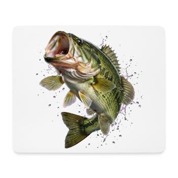 Fisch, Angeln, Fischer - Mousepad (Querformat) - Weiß - Vorne