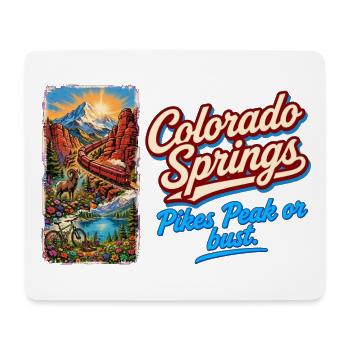Colorado Springs Retro Vintage Pikes Peak Design - Mousepad (Querformat) - Weiß - Vorne