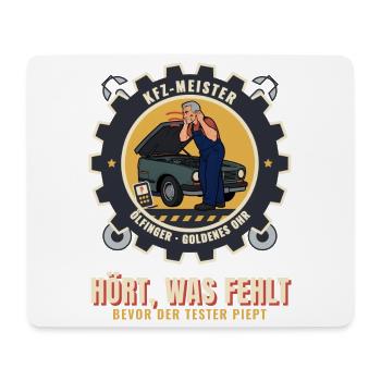 Kfz-Meister – Mechaniker Werkstatt Meisterbrief - Mousepad (Querformat) - Weiß - Vorne